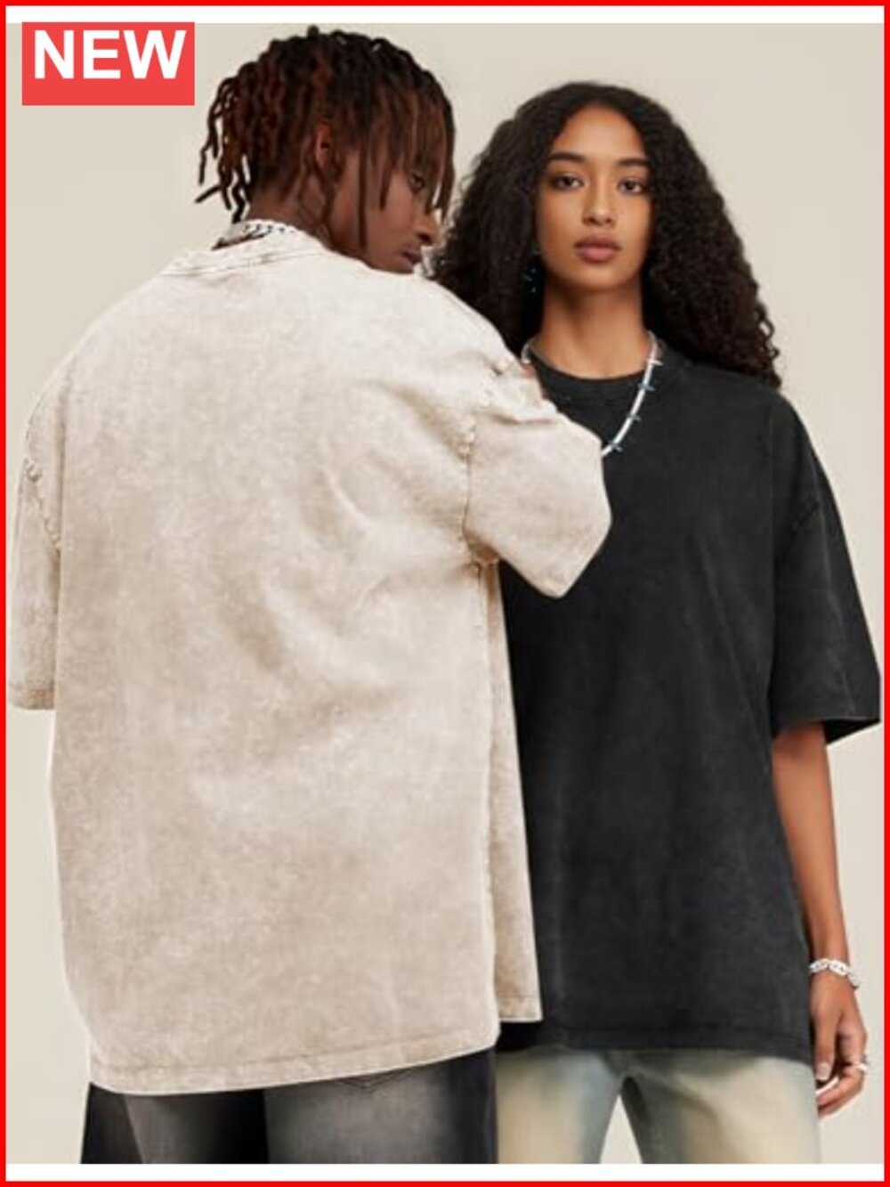 Men Oversized Cotton T-Shirt Loose Fit Drop Shoulder Vintage Streetwear Tee - Picture 2 of 6